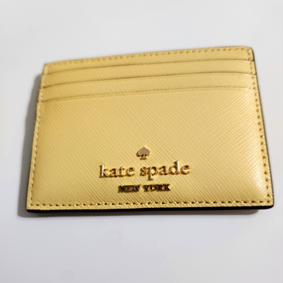 NWT Kate Spade Madison Small Slim Card Holder In Butter - Picture 4 of 7